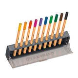 Fineliner Stabilo Point 88, 0.4 mm, 10 culori / set, cu suport de birou
