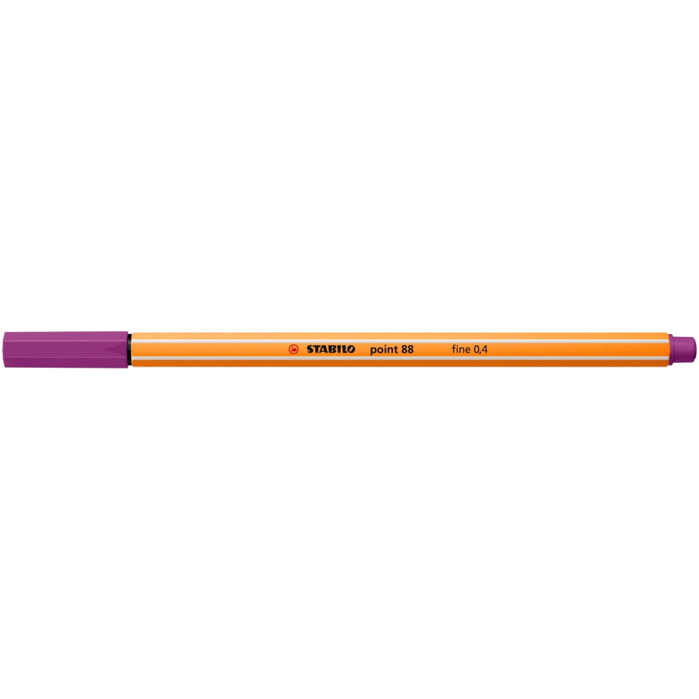 Fineliner Stabilo Point 88 Pastellove, 0.4 mm, 12 culori  / set, etui carton