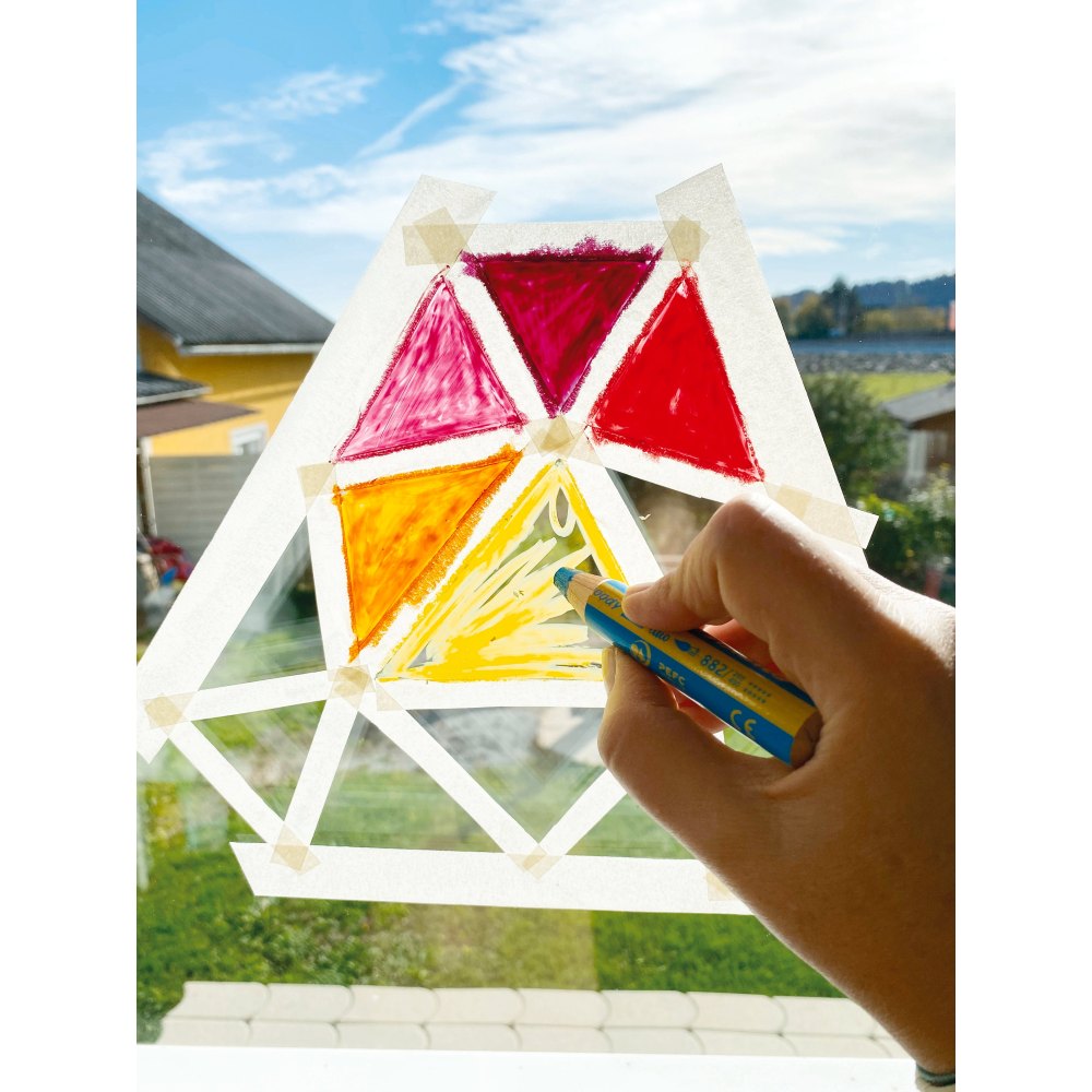 Creioane colorate Stabilo woody 3 in 1 duo, 10 mm, 10 bucati / set, ascutitoare, etui carton