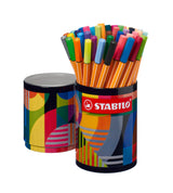 Fineliner Stabilo Point 88, 0.4 mm, 45 culori / set, suport pahar metalica