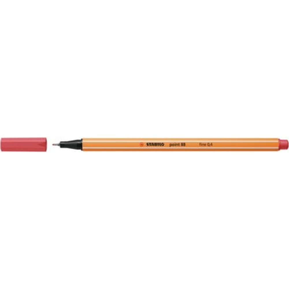 Fineliner Stabilo Point 88, 0.4 mm, rosu rugina