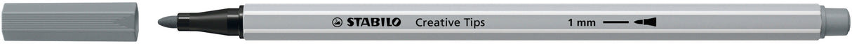 Stabilo Creative Tips, 2 culori x 0.2, 0.4, 0.7, 1 mm, brush, 10 bucati / set, negru, gri, etui carton Arty