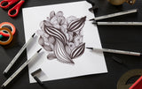 Stabilo Creative Tips, 0.2, 0.4, 0.7, 1 mm, brush 5 bucati / set, negru, etui carton Arty