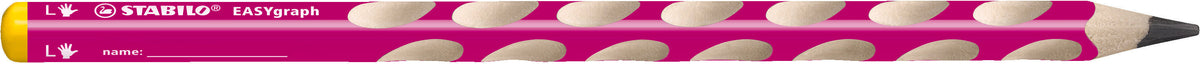 Creion grafit Stabilo EASYgraph, 3.15 mm, HB, ergonomic, pentru stangaci, ascutioare, radiera, pink, blister