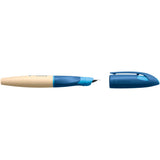 Stilou Stabilo EASYbirdy Timber, A, pentru dreptaci, bleu, 1 rezerva, corp din lemn, blister