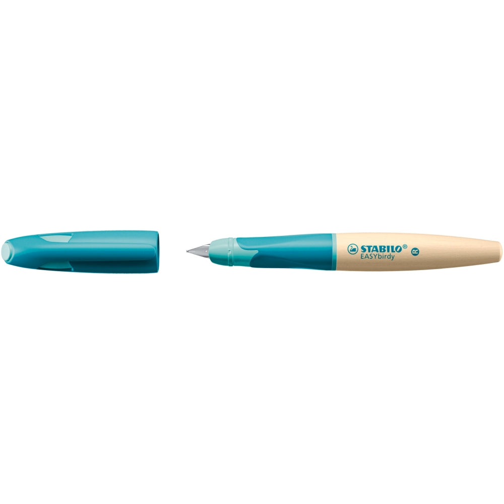 Stilou Stabilo EASYbirdy Timber, A, pentru dreptaci, mint, 1 rezerva, corp din lemn, blister