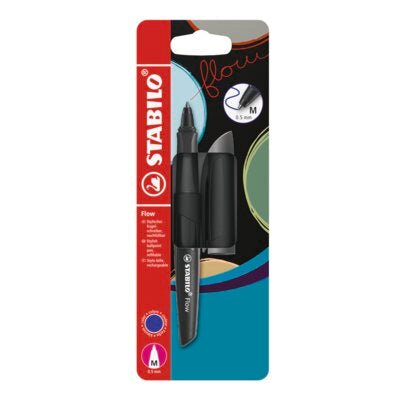 Pix Stabilo Flow, 0.5 mm, M, mina albastra, corp, black, blister