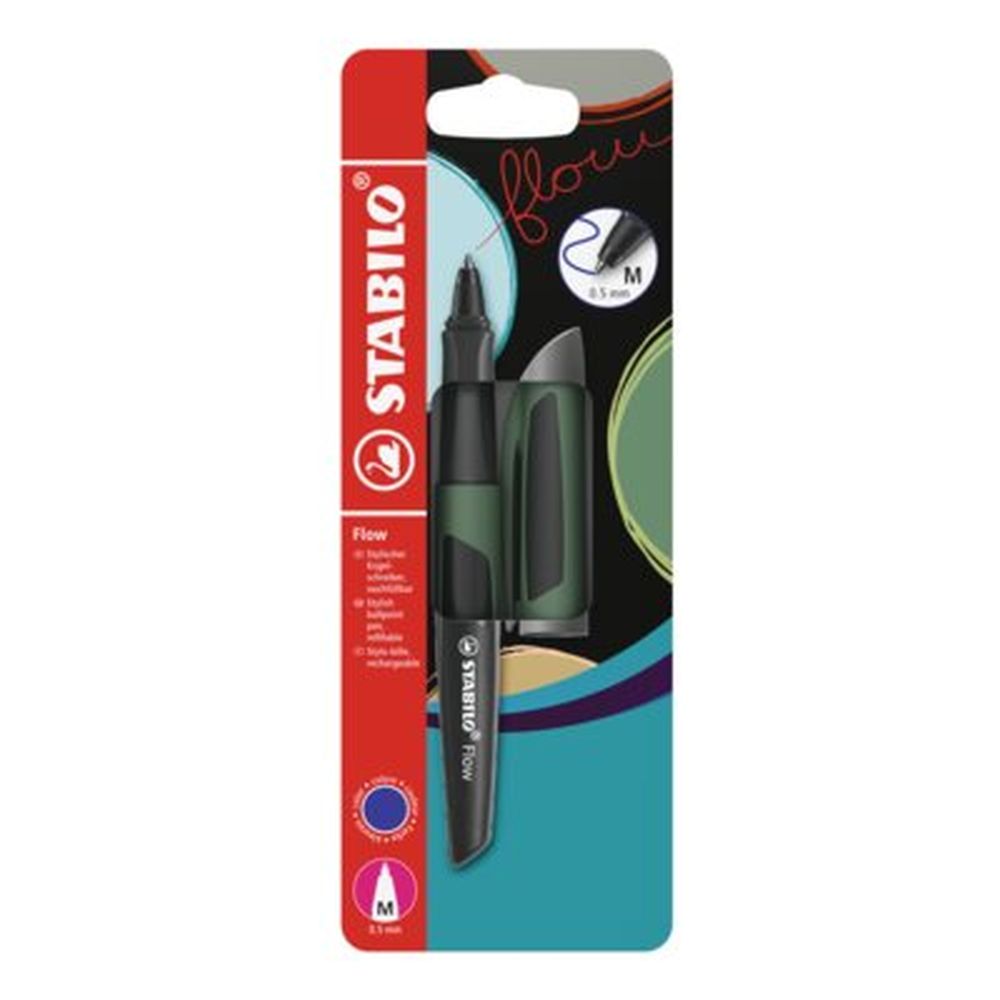 Pix Stabilo Flow, 0.5 mm, M, mina albastra, corp, forest, blister