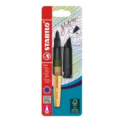 Pix Stabilo Grow, 0.5 mm, M, materiale eco, moss green/oak, blister