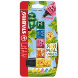 Textmarker Stabilo Boss mini Animal Vibes, 5 culori/blister