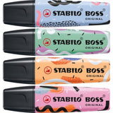 Textmarker Stabilo Boss Original by Ju Schnee, 4 culori / blister, hint of mint, cloudy blue, frozen fuchsia, pale orange
