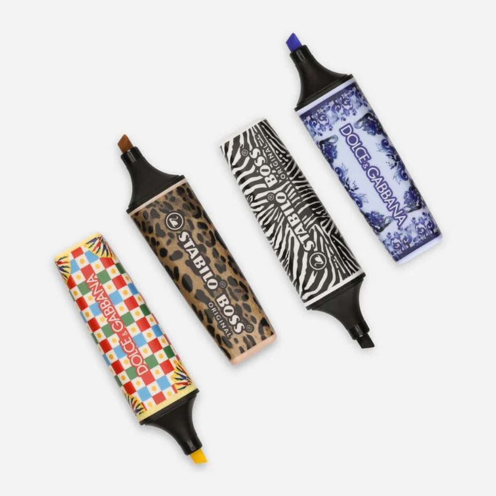 Textmarker Stabilo Boss Original Dolce&Gabbana, 4 bucati / set, cutie premium din carton, editie limitata