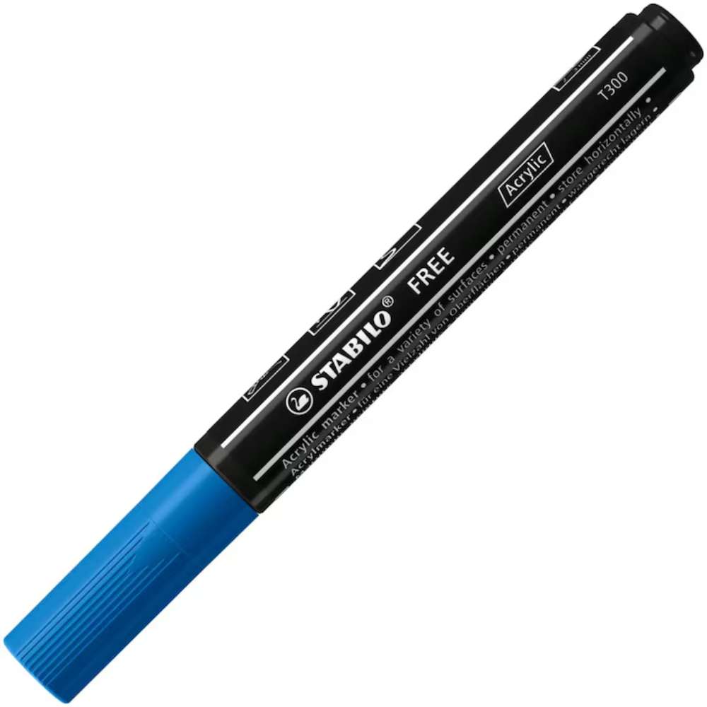 Marker acrilic Stabilo Free Acrylic T300, albastru