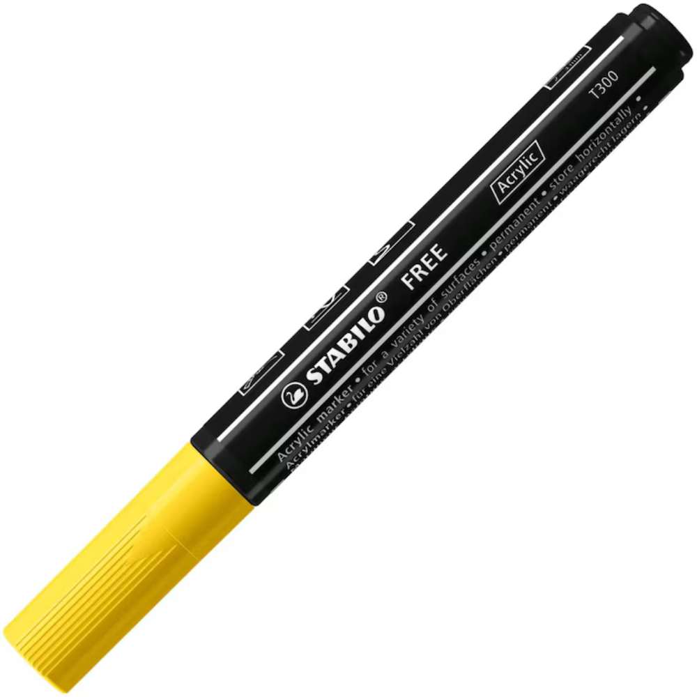 Marker acrilic Stabilo Free Acrylic T300, galben