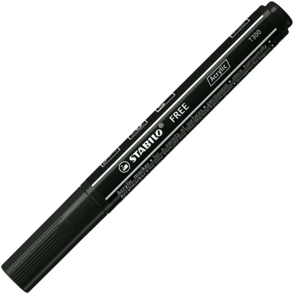 Marker acrilic Stabilo Free Acrylic T300,  set Urban, 5 culori / set