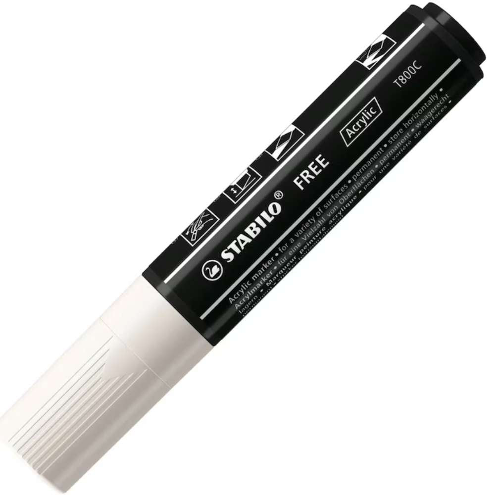 Marker acrilic Stabilo Free Acrylic T800, alb