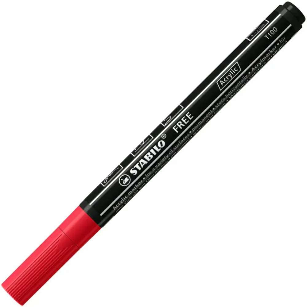 Marker acrilic Stabilo Free Acrylic T100, carmine