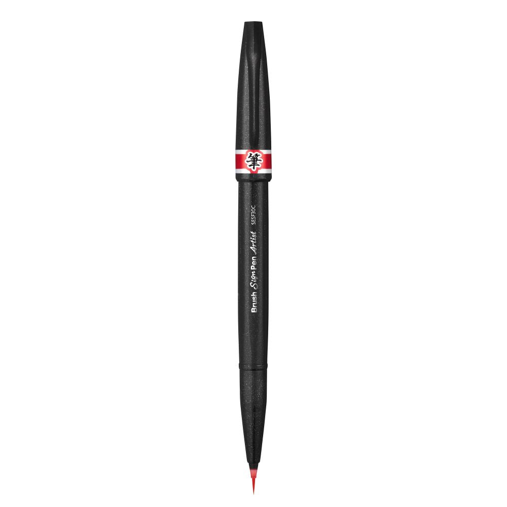Pensula Pentel Brush Sing Pen Artist SESF30C, ultra fina, rosu