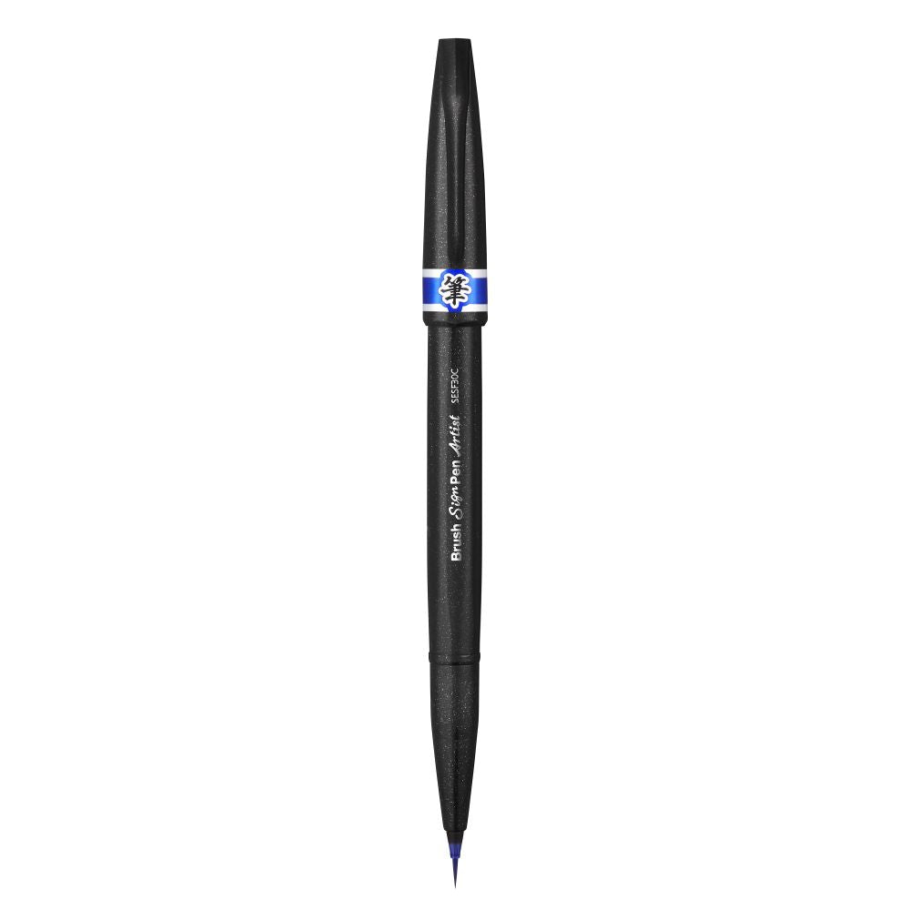 Pensula Pentel Brush Sing Pen Artist SESF30C, ultra fina, albastru