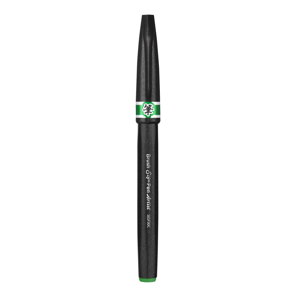 Pensula Pentel Brush Sing Pen Artist SESF30C, ultra fina, verde