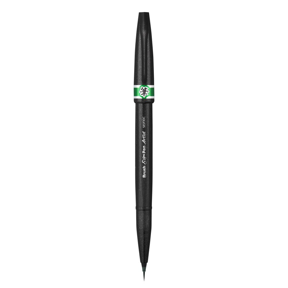 Pensula Pentel Brush Sing Pen Artist SESF30C, ultra fina, verde