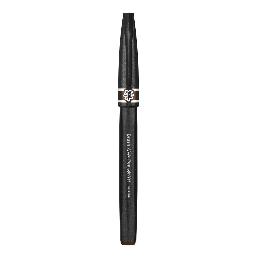 Pensula Pentel Brush Sing Pen Artist SESF30C, ultra fina, maro