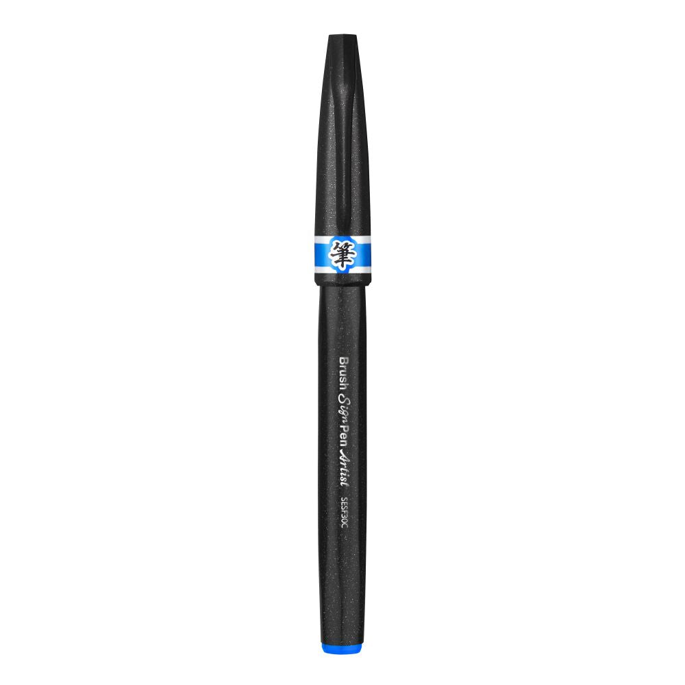Pensula Pentel Brush Sing Pen Artist SESF30C, ultra fina, bleu