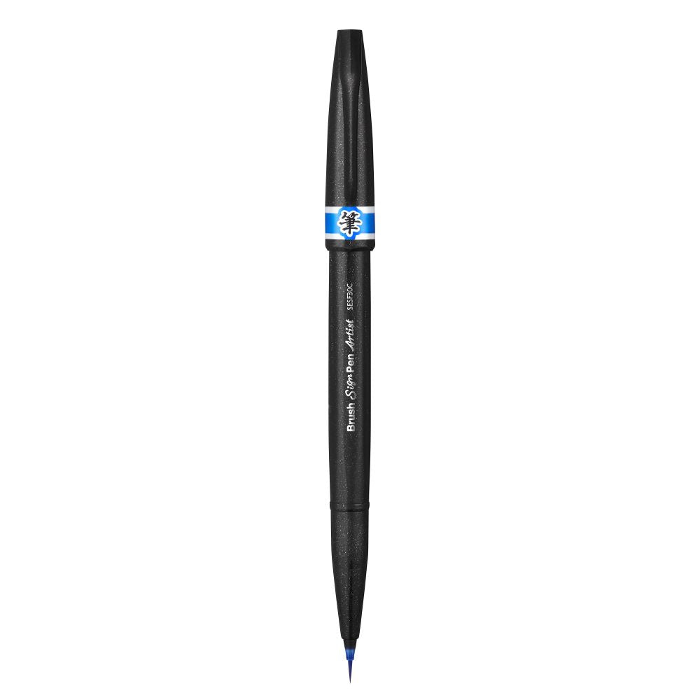 Pensula Pentel Brush Sing Pen Artist SESF30C, ultra fina, bleu