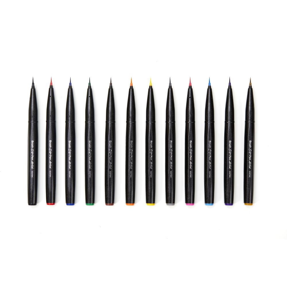 Pensula Pentel Brush Sing Pen Artist SESF30C, ultra fina, portocaliu