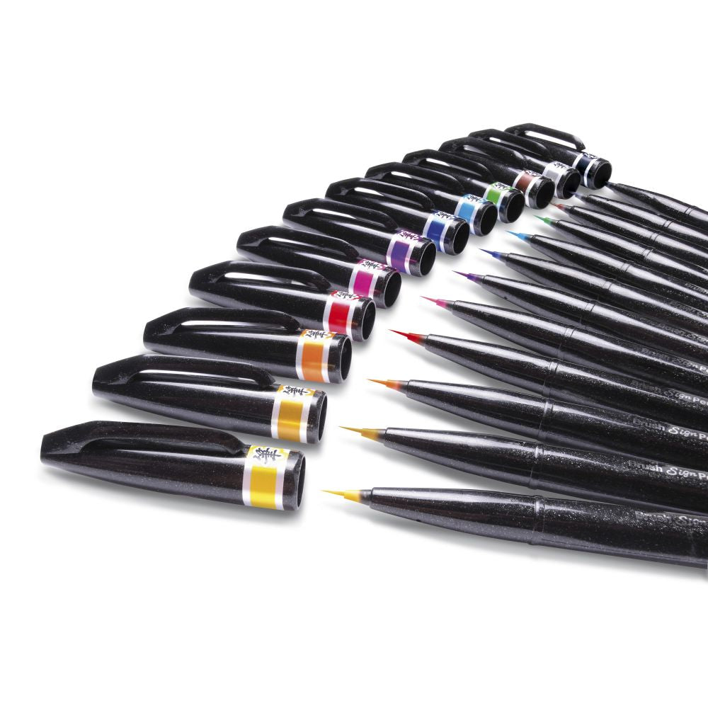 Pensula Pentel Brush Sing Pen Artist SESF30C, ultra fina, portocaliu
