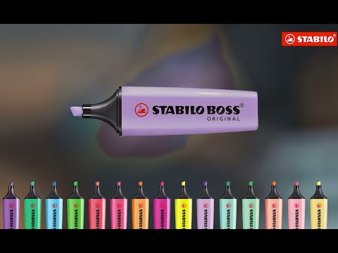 Textmarker Stabilo Boss Original Pastel, 15 culori / set, suport de birou