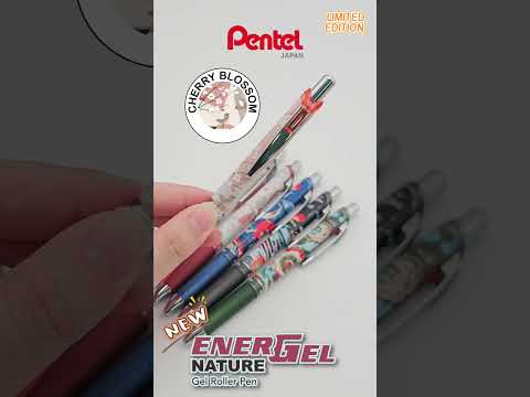 Roller cu gel Pentel EnerGel Nature, 0.7 mm, cu mecanism, albastru, Dragon