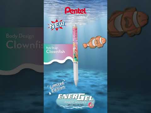 Roller cu gel Pentel EnerGel Marine, 0.7 mm, cu mecanism, albastru, Sea Otter