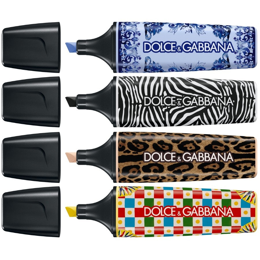 Textmarker Stabilo Boss Original Dolce&Gabbana, 4 bucati / set, cutie premium din carton, editie limitata