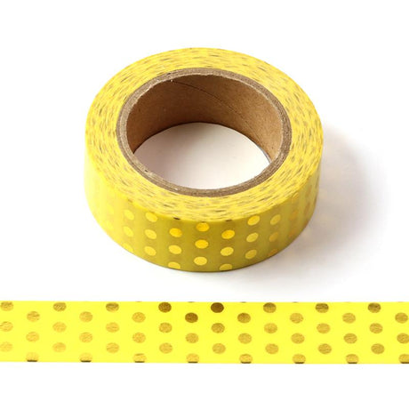 Banda Washi - Galbena Model Buline Aurii Banda Washi Paperie.ro 