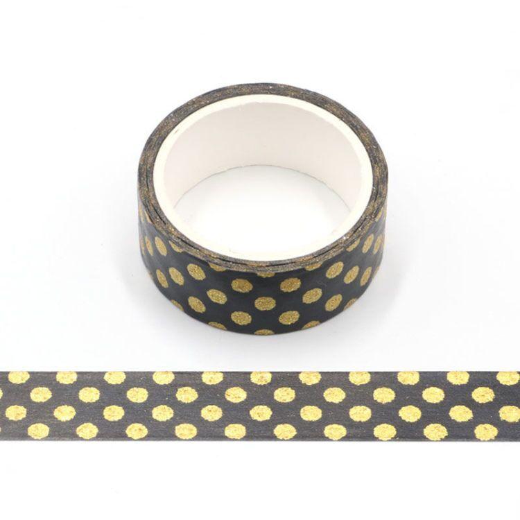 Banda Washi - Neagra Model Buline Aurii Banda Washi Paperie.ro 