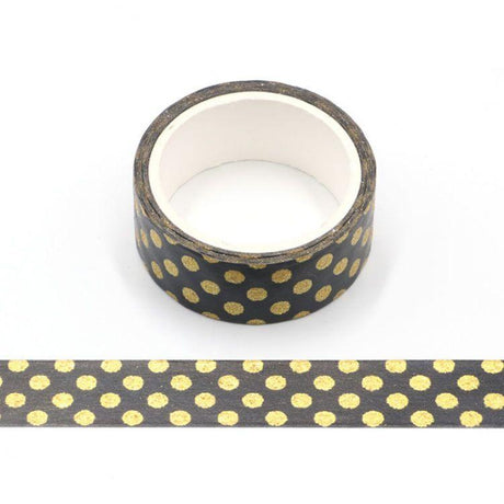 Banda Washi - Neagra Model Buline Aurii Banda Washi Paperie.ro 