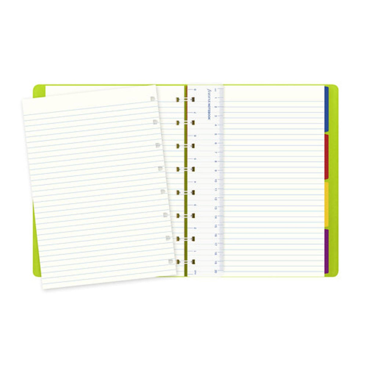 Agenda Notebook A5 FILOFAX Saffiano verde para cu spirala si rezerve Agenda Filofax 