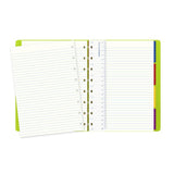 Agenda Notebook A5 FILOFAX Saffiano verde para cu spirala si rezerve Agenda Filofax 