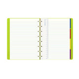 Agenda Notebook A5 FILOFAX Saffiano verde para cu spirala si rezerve Agenda Filofax 
