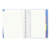 Agenda Notebook A5 FILOFAX Saffiano albastru vista cu spirala si rezerve Agenda Filofax 