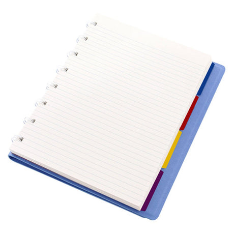 Agenda Notebook A5 FILOFAX Saffiano albastru vista cu spirala si rezerve Agenda Filofax 