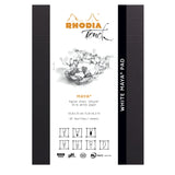 Rhodiarama caiet notite Maya negru A5 50 file hartie alba velina 120g/mp capsate in partea de sus Paperie.ro 