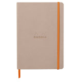 Agenda A5 160 pagini Rhodia roz pal deschis, dictando, coperta flexibila Agenda Rhodia 