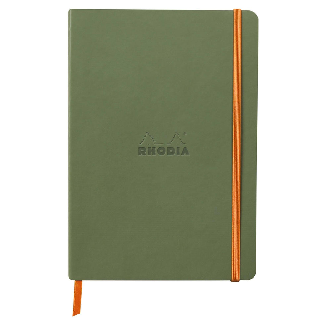 Agenda A5 160 pagini Rhodia verde salvie, dictando, coperta flexibila Agenda Rhodia 