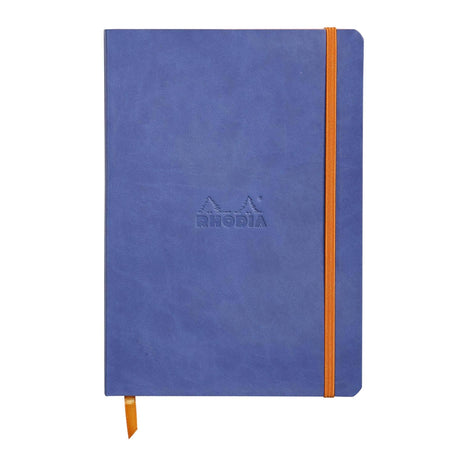 Caiet Agenda A5 Rhodiarama safir, liniat, hartie ivory, cu coperta flexibila Agenda Rhodia 