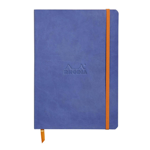 Caiet Agenda A5 Rhodiarama safir, liniat, hartie ivory, cu coperta flexibila Agenda Rhodia 