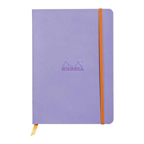 Caiet Agenda A5 Rhodiarama liliac, liniat, hartie ivory, cu coperta flexibila Agenda Rhodia 