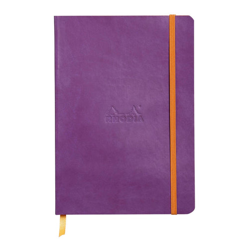 Caiet Agenda A5 Rhodiarama violet, liniat, hartie ivory, cu coperta flexibila Agenda Rhodia 