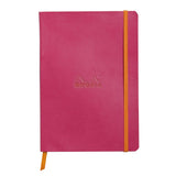 Caiet Agenda A5 Rhodiarama raspberry, liniat, hartie ivory, cu coperta flexibila Agenda Rhodia 